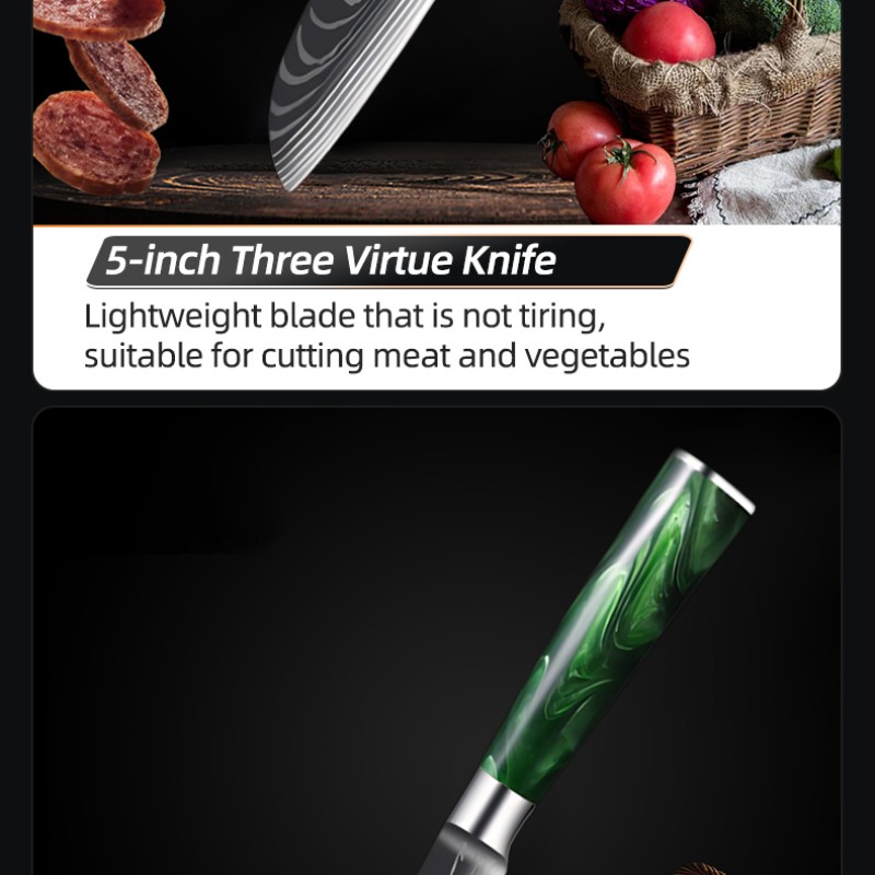 8-inch Damascus-pattern resin-handled chef's knife 13