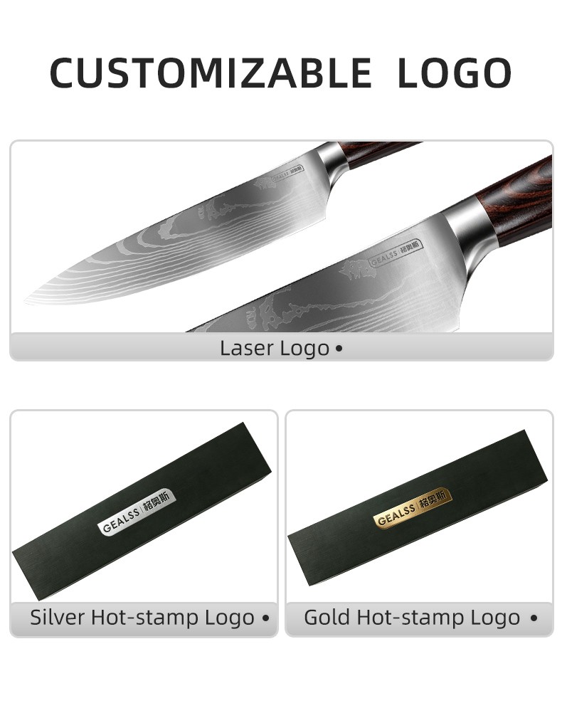 RAZOR-SHARP EDGE7-Inch Damascus Santoku Knife detail